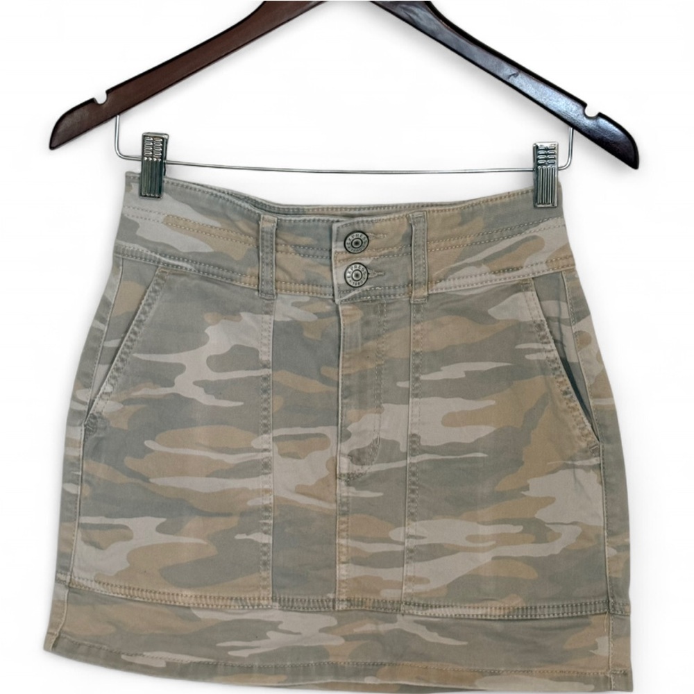 Express Neutral Camo Mini Skirt